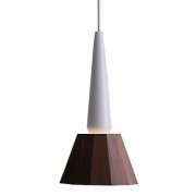 【MOARE】日本製・飛騨木のサステナブルな木製照明 「ティーポペンダント」 ホワイト／ウォルナット  1灯(Φ162×H313mm)
