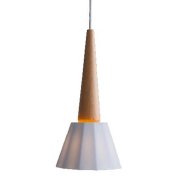 【MOARE】日本製・飛騨木のサステナブルな木製照明 「ティーポペンダント」 メイプル／白磁  1灯(Φ162×H313mm)