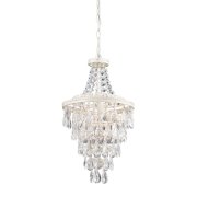 【Burke Decor Home】アメリカ・ペンダントライト「Clear Crystal」1灯 ホワイト(W280×D280×H483mm)
