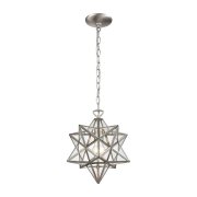 【Burke Decor Home】アメリカ・ペンダントライト「Moravian Star」1灯 クリア／ニッケル(W305×D305×H305mm)<img class='new_mark_img2' src='https://img.shop-pro.jp/img/new/icons1.gif' style='border:none;display:inline;margin:0px;padding:0px;width:auto;' />