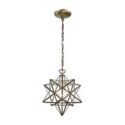 【Burke Decor Home】アメリカ・ペンダントライト「Moravian Star」1灯 クリア／ブラス(W305×D305×H305mm)<img class='new_mark_img2' src='https://img.shop-pro.jp/img/new/icons1.gif' style='border:none;display:inline;margin:0px;padding:0px;width:auto;' />