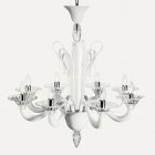 【DeMajo】 イタリア製 デザイン・ヴェネチアンシャンデリア　ホワイト　8灯 （W800×H800mm）