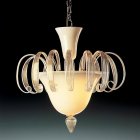 【DeMajo】 イタリア製 デザイン・ガラスシェードシャンデリア　6灯 （W550×H500mm)