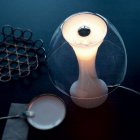 【DeMajo】 イタリア製 デザイン・ガラスシェードテーブルライト　1灯　（W220×H280mm)