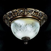 【ART GLASS】真鍮製シーリングシャンデリア「LEA」2灯(W300×H190mm)*