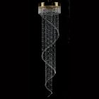 【ART GLASS】クリスタルワイヤーアートシャンデリア「SPIRAL」8灯(W600×H2500mm)
