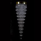 【ART GLASS】クリスタルラインシーリングシャンデリア「JACQUELINE」4灯(W500×H1895mm)*