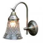 <b>【LAMPS】</B>アンティーク調ガラスシェードウォールランプ 1灯(W125×D250×H240mm)