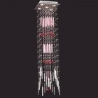 【LA LUCE】ワイヤーアート・クリスタルシーリングシャンデリア 5灯 クローム(W400×H1600mm)