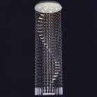 【LA LUCE】ワイヤーアート・クリスタルシーリングシャンデリア 9灯 クローム(φ660×H2300mm)