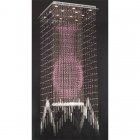 【LA LUCE】ワイヤーアート・クリスタルシーリングシャンデリア 12灯 クローム(W800×H2000mm)
