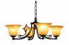 <b>【LAMPS】</b>アンティーク調ガラスシェードシャンデリア 4灯(W460×H290mm)
