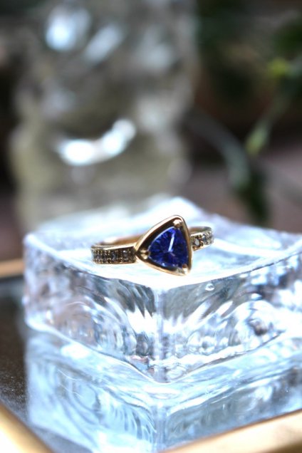 Africa Tanzanite/Diamond (k18)󥶥ʥwithɤΥ󥰡k18