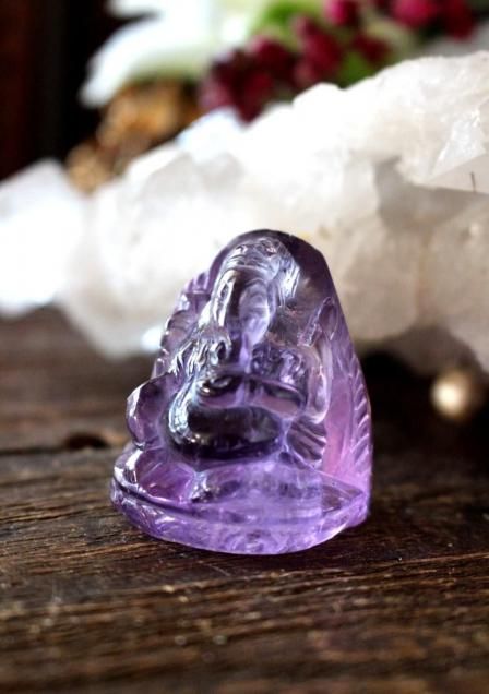 India Amethyst（gaṇeśa）インド産アメジスト（ガネーシャ） - 天然石