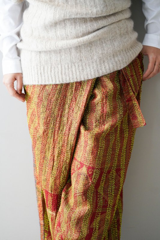 WONDER FULL LIFE KANTHA WrapPants (yellow-8) - mofmof