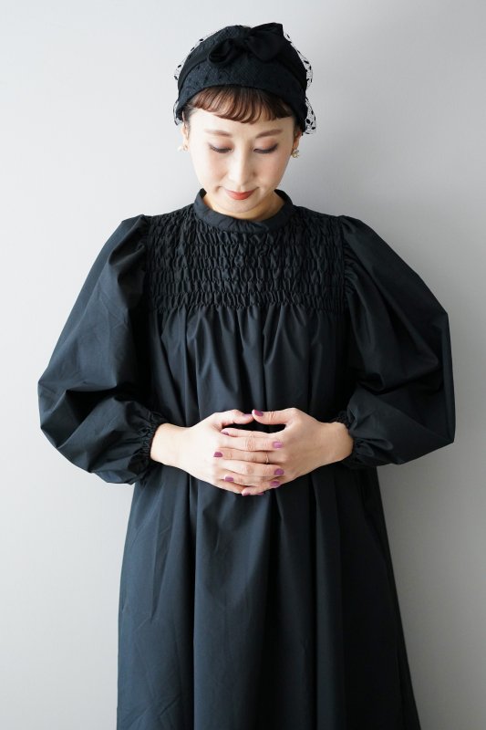 GALERIE TISSU Gather One piece (Black) - mofmof clothes&accessories