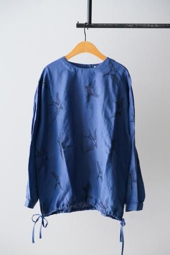 LILOU+LILY embroidery Blouse  (Blue)
