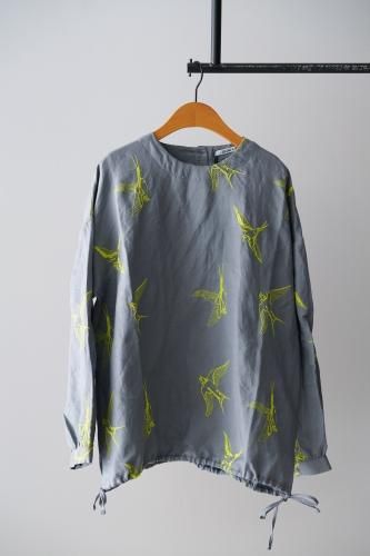LILOU+LILY embroidery Blouse  (Gray)
