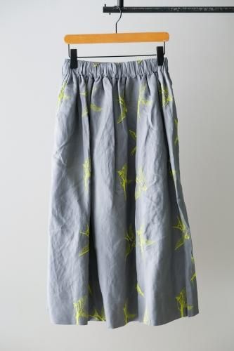 LILOU+LILY embroidery Skirt  (Gray)