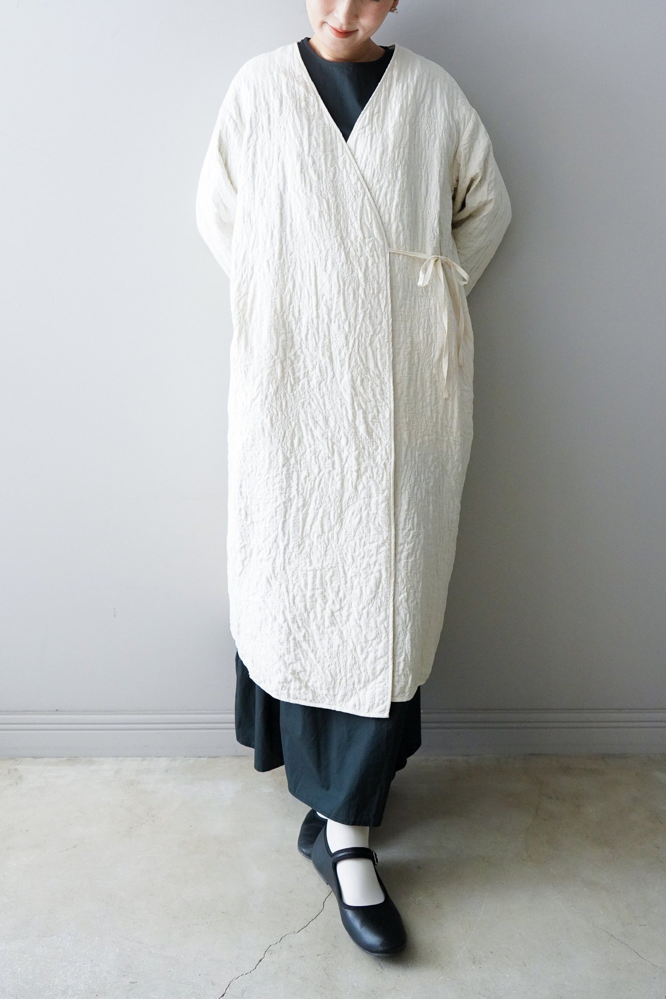 Heriter Quilting gown (Off-white)- mofmof clothes&accessories