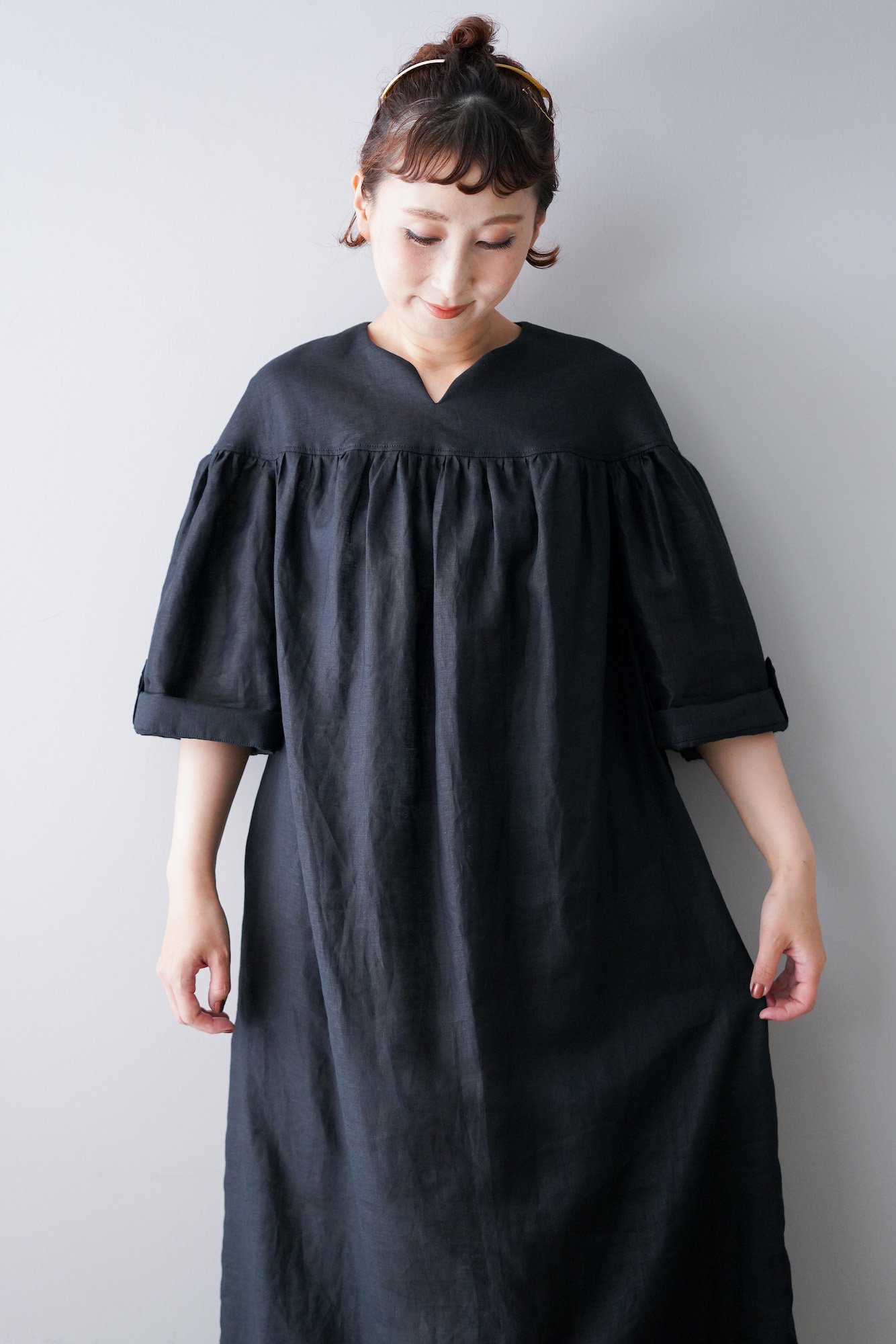 YAB-YUM YORK SMOCK ONEPIECE (Black)- mofmof clothes&accessories