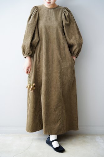 GALERIE TISSU Corduroy dress(Khaki)