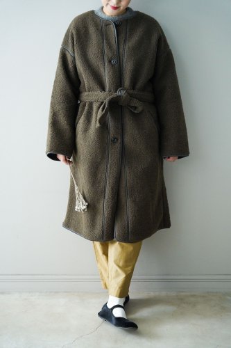 archi Boa fleece piping coat（Olive）