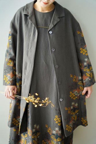 muuc Fuchsia embroidery  coat（Charcoal gray）