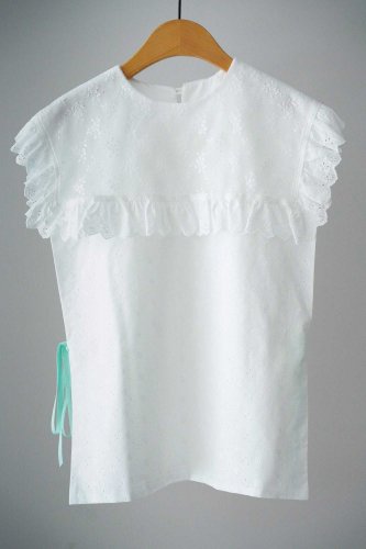 【sale】花とギターPull over Blouse(White)-30%OFF