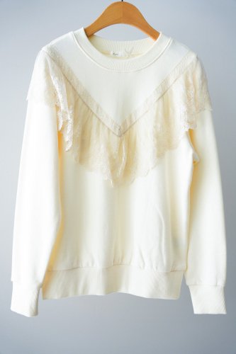 【sale】Rijoui Lase collar sweat pullover（Off-white）-30%OFF