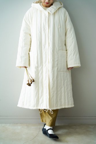 【sale】archi Organic Cotton Stripe Quilt Mod Coat（Natural）-30%OFF