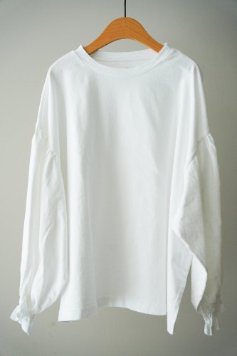 UNIVERSAL TISSU Cotton gather pullover（White）