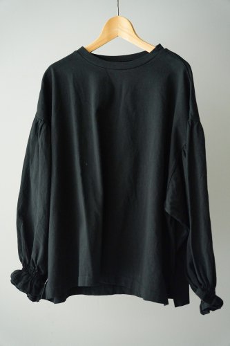 UNIVERSAL TISSU Cotton gather pullover（Black）