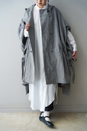 ASEEDONCLOUD Prayer cowl coat  (Light Gray)