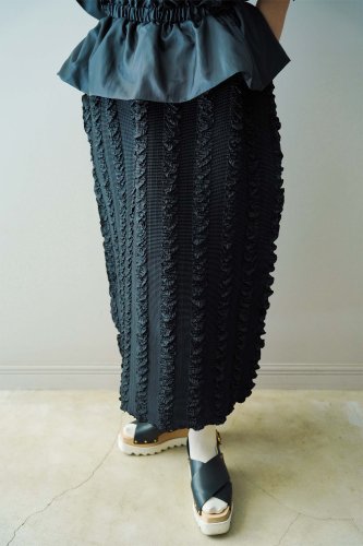 HOUGA leisure frill skirt（Black）