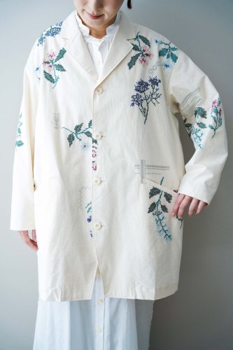 ASEEDONCLOUD Clergyman long jacket  (Off-white)