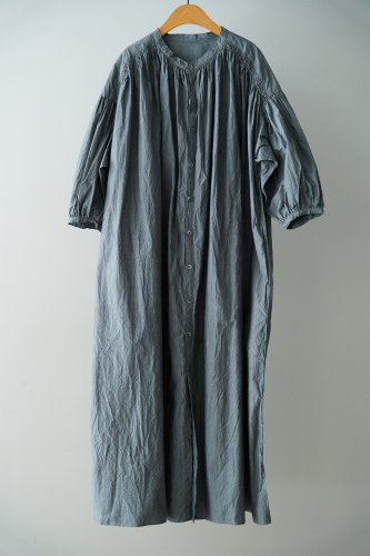 UNIVERSAL TISSU  gathered shirt dress（Gray）