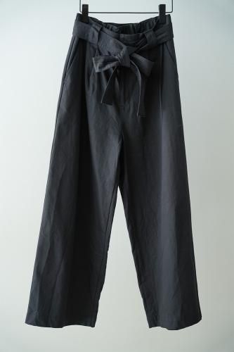 saleUNIVERSAL SEVEN Cotton ramie twill pants (Black)-30OFF