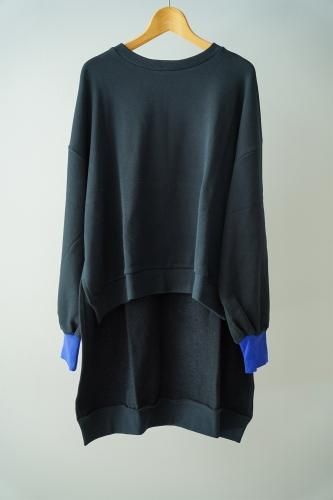 michirico Back long pulloverBlack