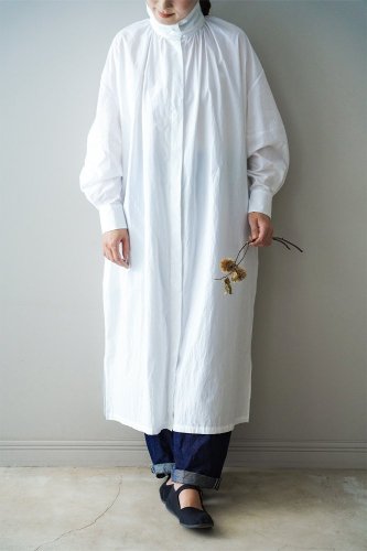 【sale】muuc Cotton shirt dress  (White)-30%OFF