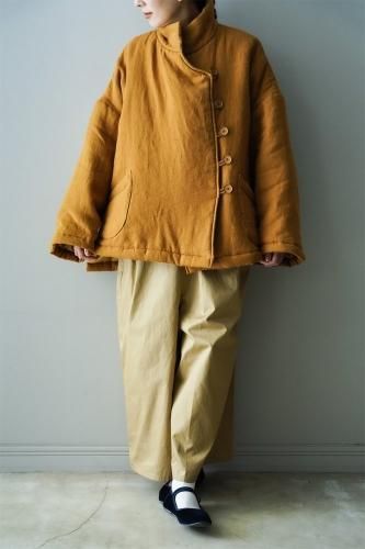 salemichirico Belgian linen padded coatCamel-20%OFF