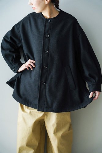 【sale】UNIVERSAL TISSU Wool collarless jacket（Black）-20%OFF