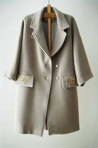 salemuuc Wild rose embroidery coatGray-30%OFF