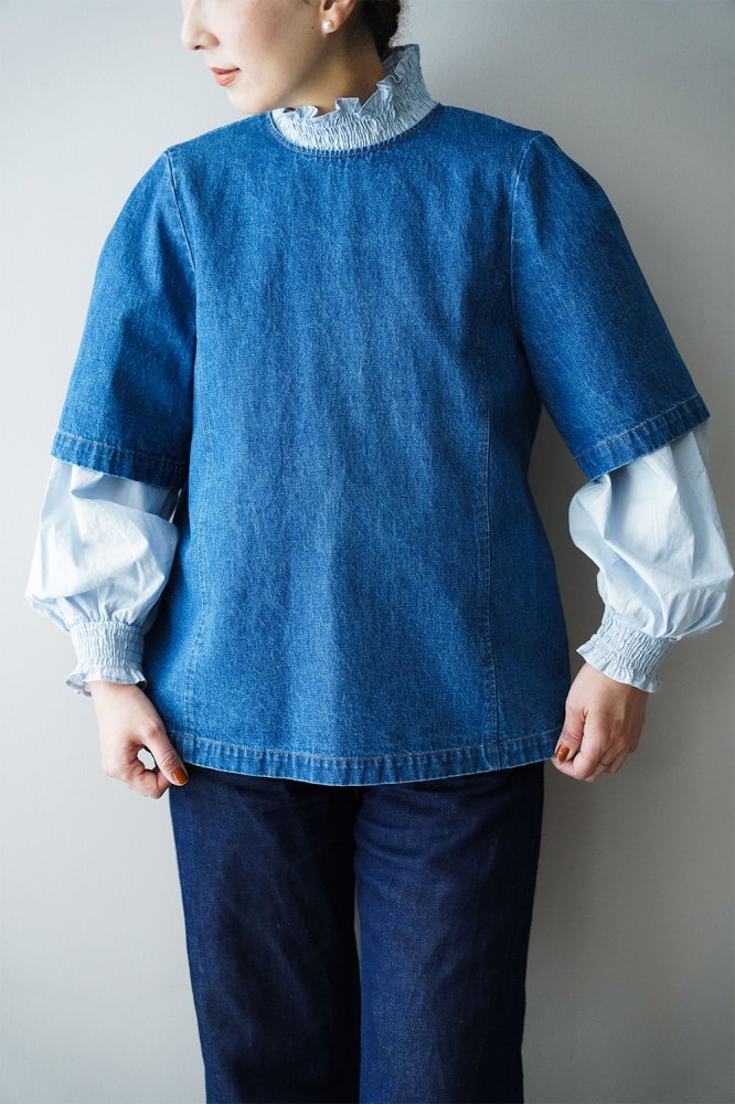 Ameri VINTAGE - アメリ デニムブラウス DENIM POOFY BLOUSEの+mu-8.com