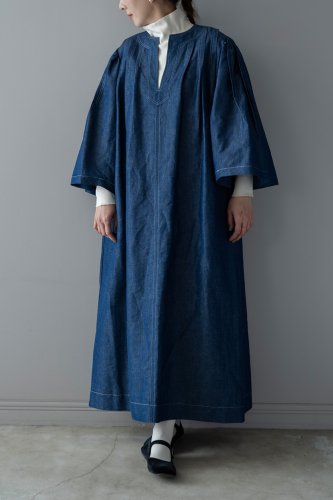 【sale】Heriter tuck dress (Navy)-30%OFF