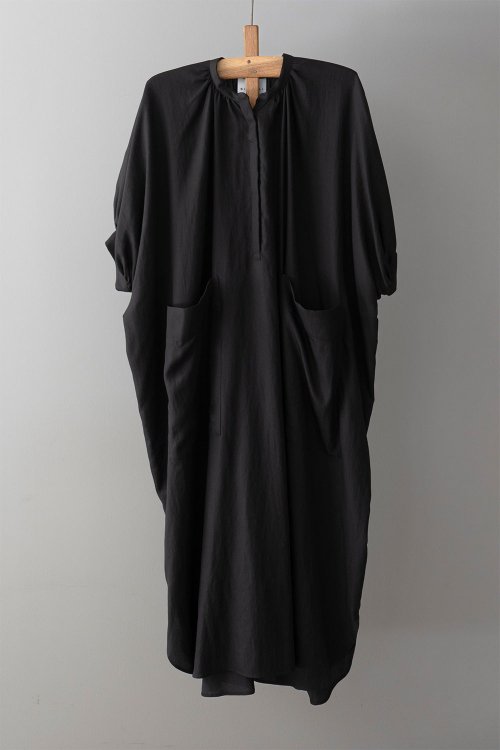 si-hirai Band Collar Tunic Dress ( Black )