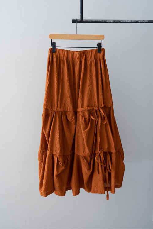 muuc Cotton Tiered Skirt  ( Orange )