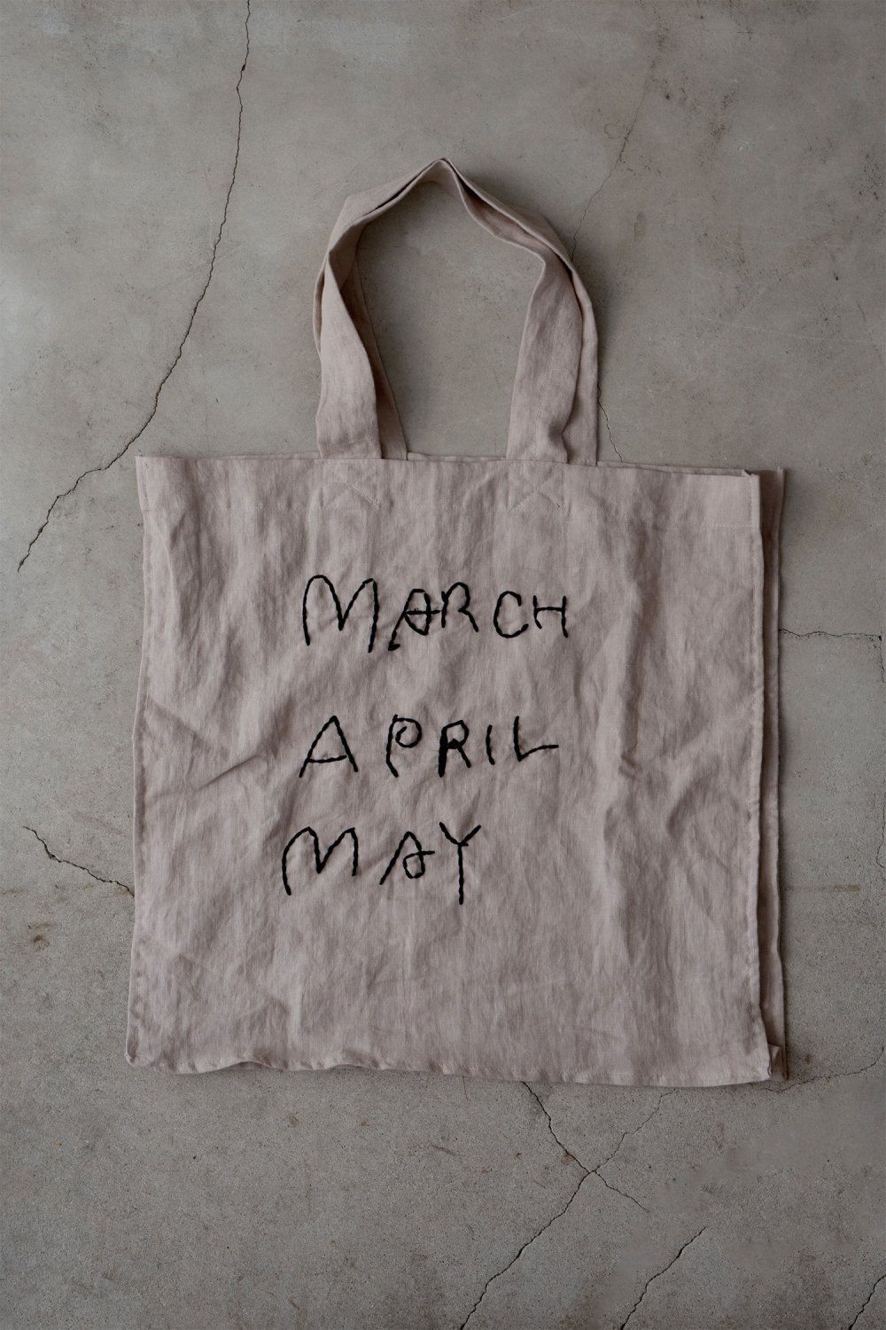 March April May Linen Tote Bag L（ kinari ）