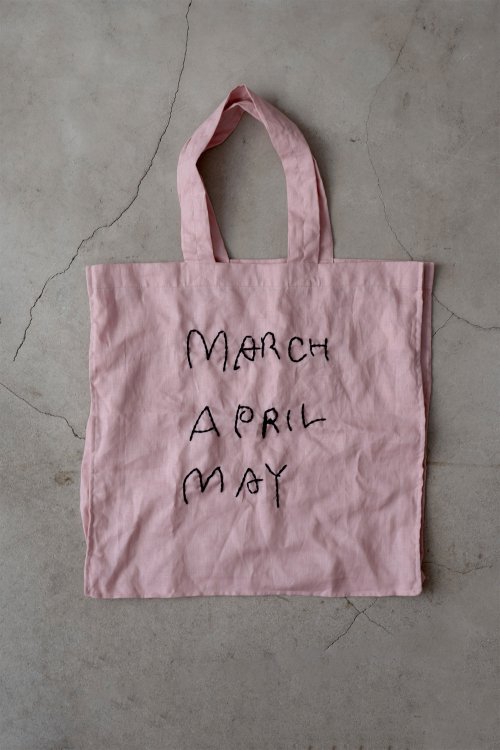 March April May Linen Tote Bag L（ Momo ）