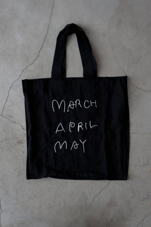 March April May Linen Tote Bag L（ Black ）